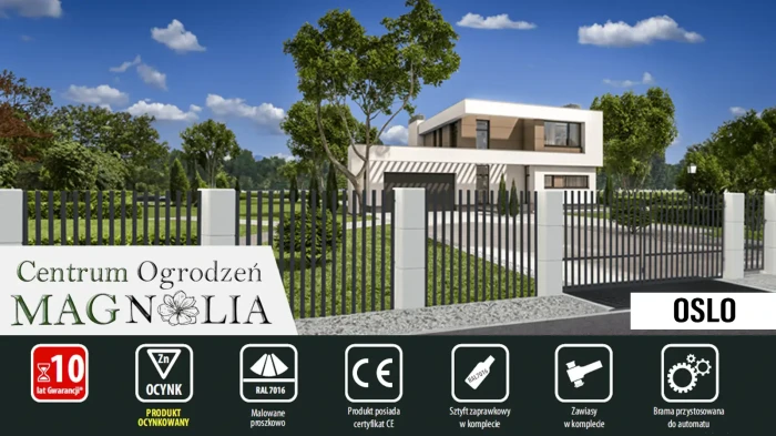 WIZUALIZACJA PRODUKTU POLBRAM SYSTEM OSLO OGRODZENIE FURTKA BRAMA PRZĘSŁA