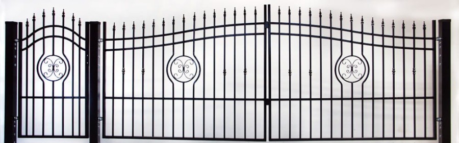 PRZYKŁADOWA REALIZACJA  ZESTAW FURTKA BRAMA DWUSKRZYDŁOWA SŁUPKI AKCESORIA SYSTEM MONAKO POLBRAM