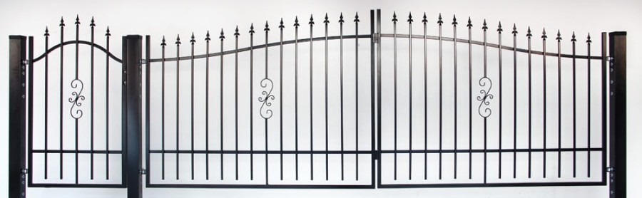 ZESTAW BRAMA DWUSKRZYDŁOWA 3,50M FURTKA SŁUPKI AKCESORIA TUNIS POLBRAM