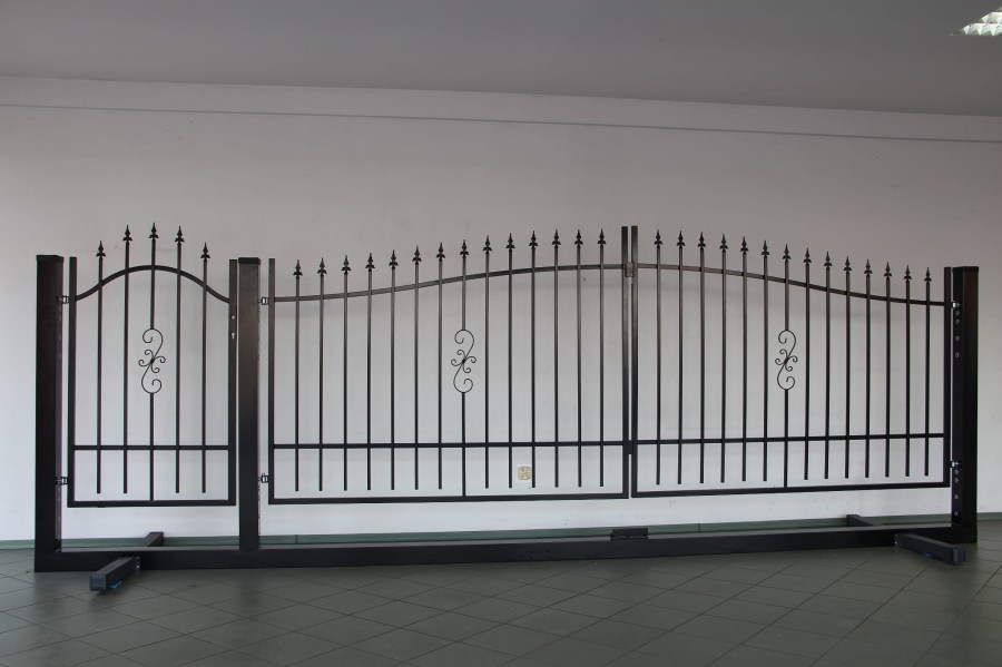 ZESTAW BRAMA DWUSKRZYDŁOWA 3,50M FURTKA SŁUPKI AKCESORIA TUNIS POLBRAM