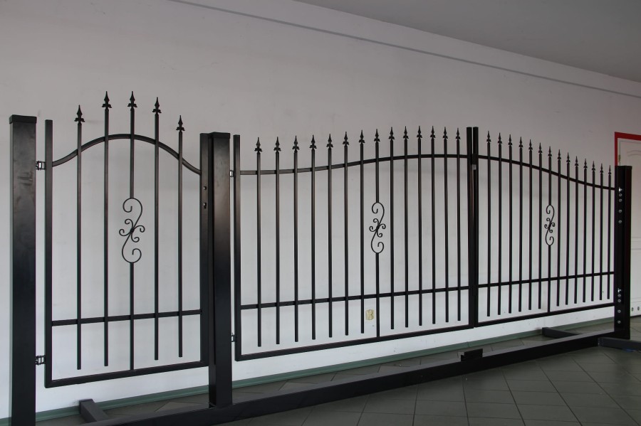 ZESTAW BRAMA DWUSKRZYDŁOWA 3,50M FURTKA SŁUPKI AKCESORIA TUNIS POLBRAM