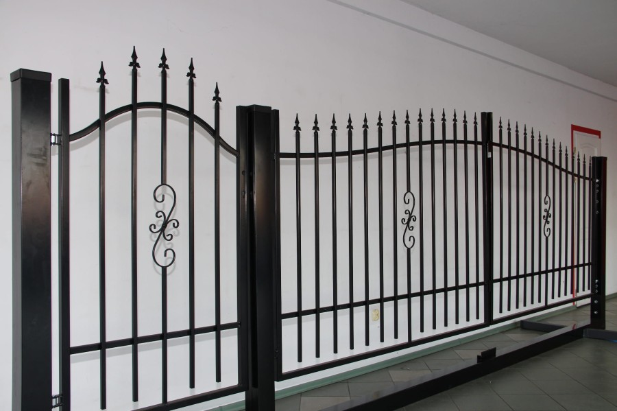 ZESTAW BRAMA DWUSKRZYDŁOWA 3,50M FURTKA SŁUPKI AKCESORIA TUNIS POLBRAM