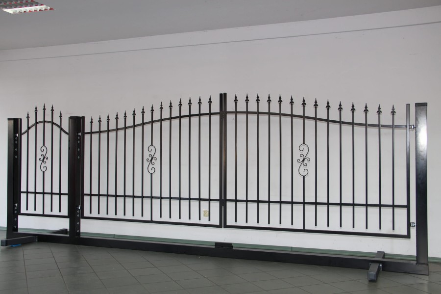 ZESTAW BRAMA DWUSKRZYDŁOWA 3,50M FURTKA SŁUPKI AKCESORIA TUNIS POLBRAM