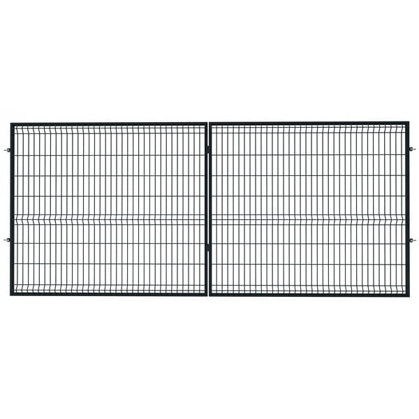 Brama dwuskrzydłowa 4,00m 3D ocynk + RAL9005