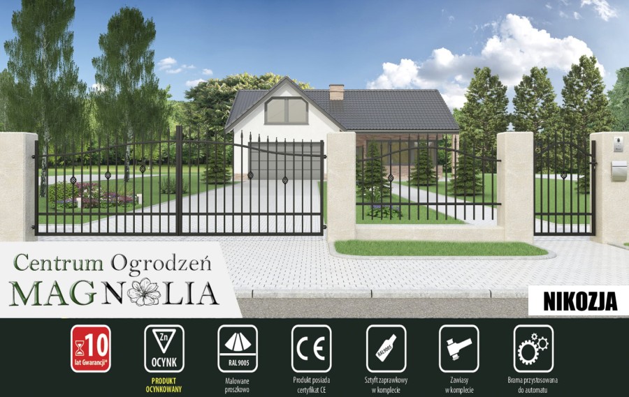 WIZUALIZACJA BRAMA DWUSKRZYDŁOWA I FURTKA NIKOZJA POLBRAM